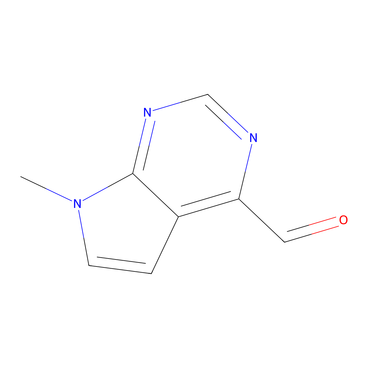 7-Methyl-7H-pyrrolo[2,3-d]pyrimidine-4-carbaldehyde molecular structure, CAS 1638768-52-1