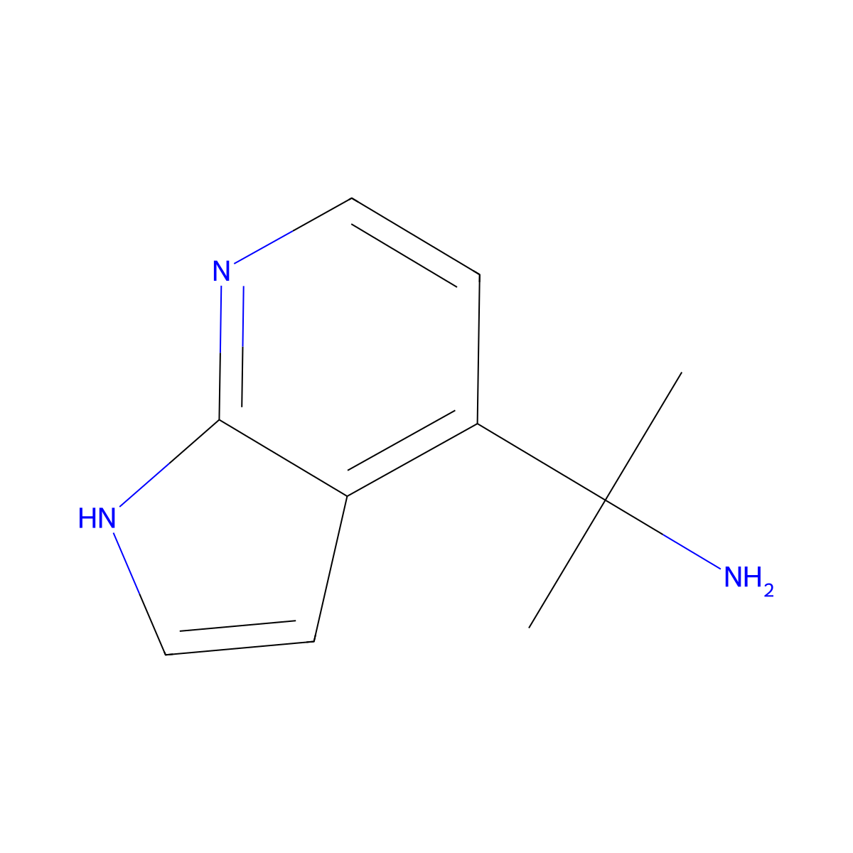 2-{1H-pyrrolo[2,3-b]pyridin-4-yl}propan-2-amine molecular structure, CAS 1638768-66-7