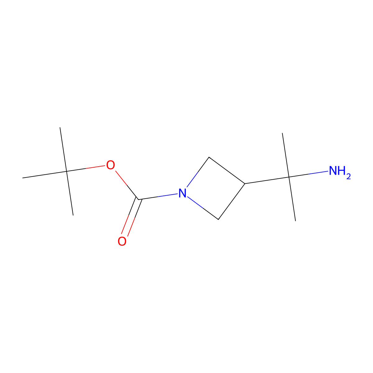 Tert-butyl 3-(2-aminopropan-2-yl)azetidine-1-carboxylate molecular structure, CAS 1638768-77-0