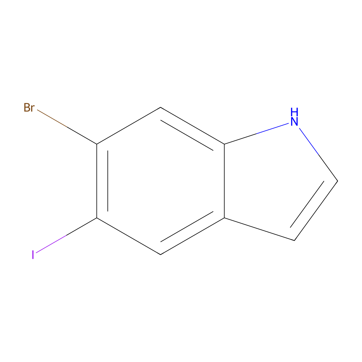 6-bromo-5-iodo-1H-indole molecular structure, CAS 1638768-79-2