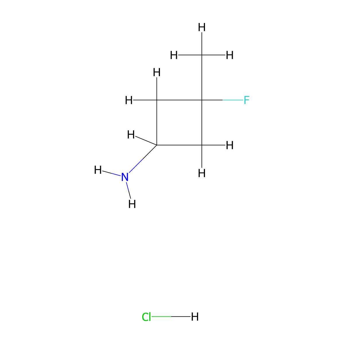 (1s,3r)-3-Fluoro-3-methylcyclobutan-1-amine hydrochloride molecular structure, CAS 1638768-85-0