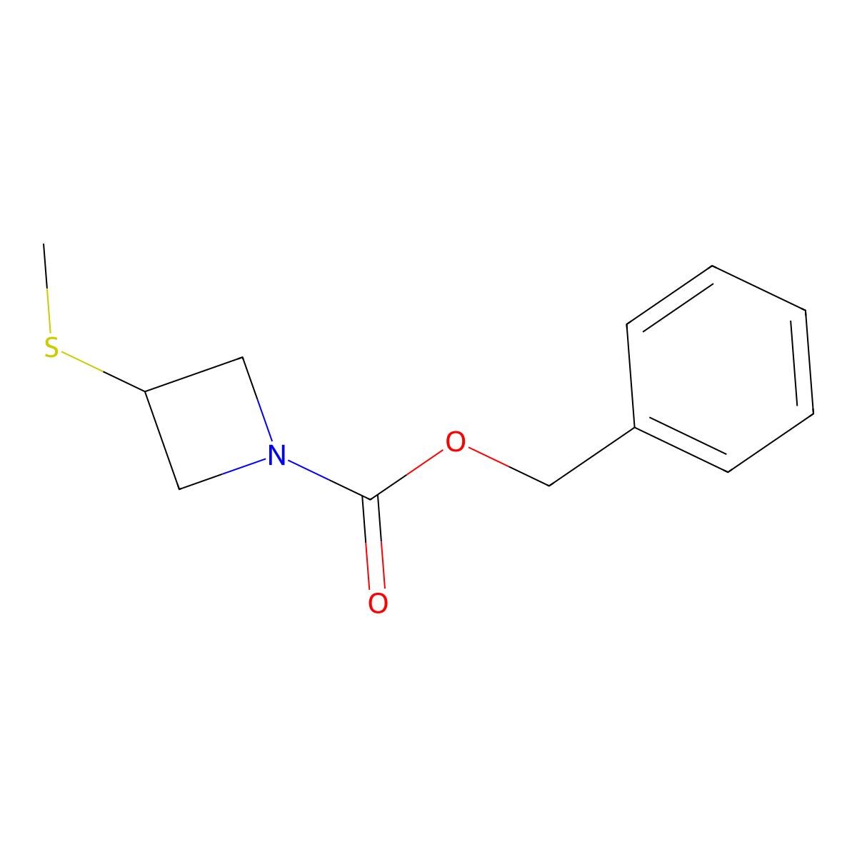 Benzyl 3-(methylsulfanyl)azetidine-1-carboxylate molecular structure, CAS 1638768-96-3