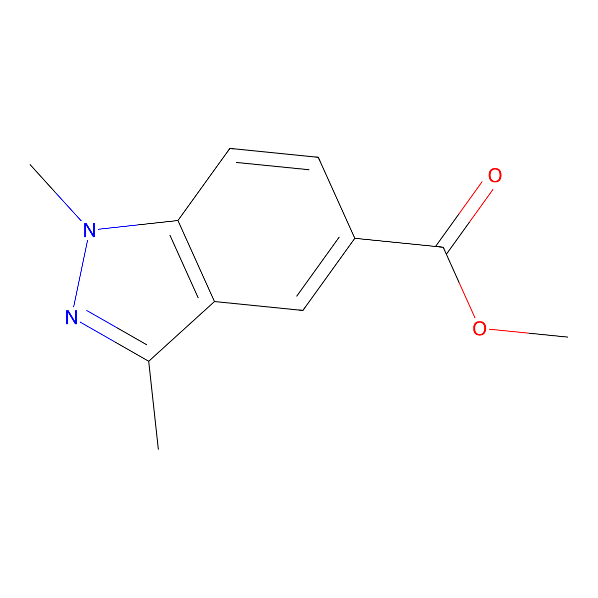 methyl 1,3-dimethyl-1H-indazole-5-carboxylate molecular structure, CAS 1638769-00-2