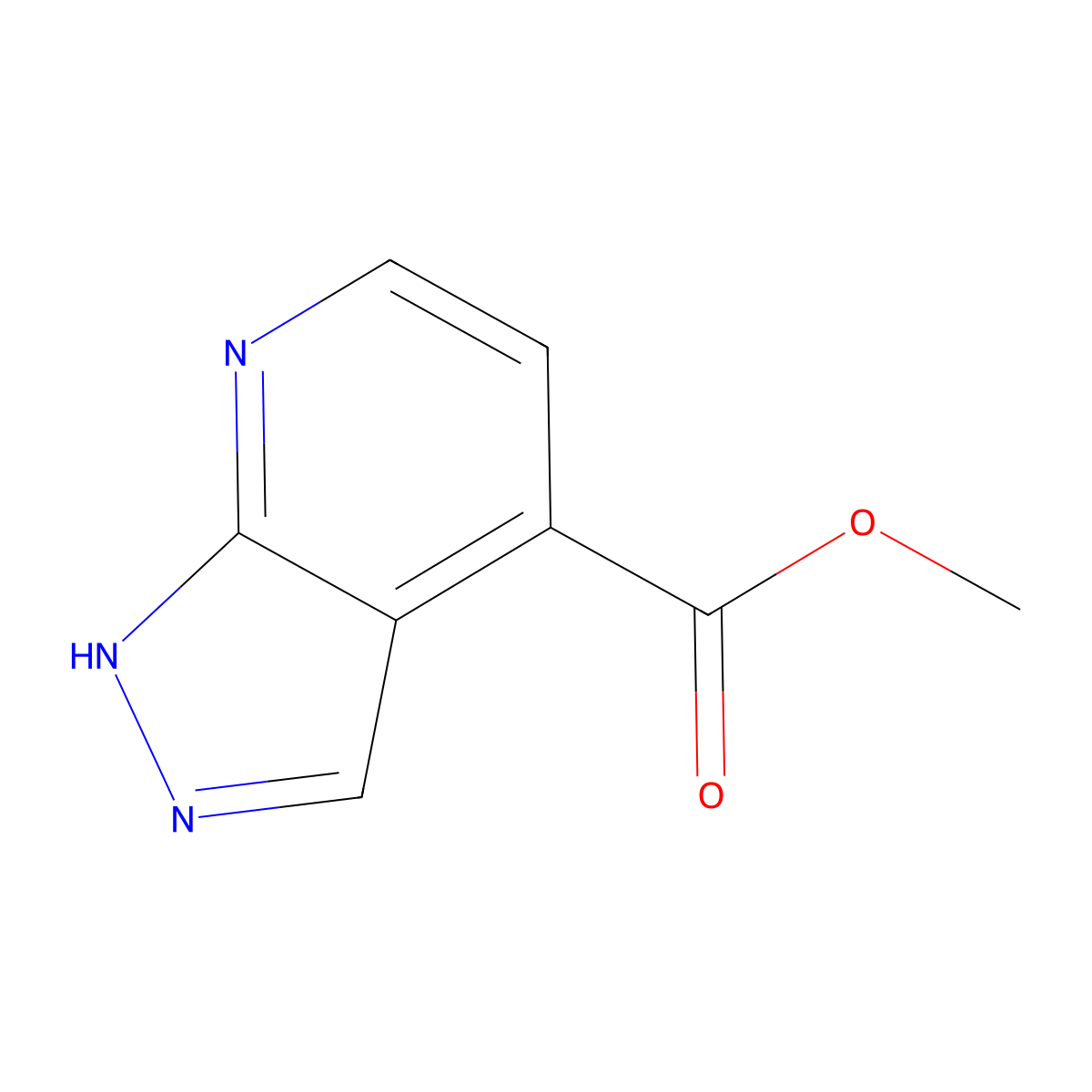 methyl 1H-pyrazolo[3,4-b]pyridine-4-carboxylate molecular structure, CAS 1638769-07-9