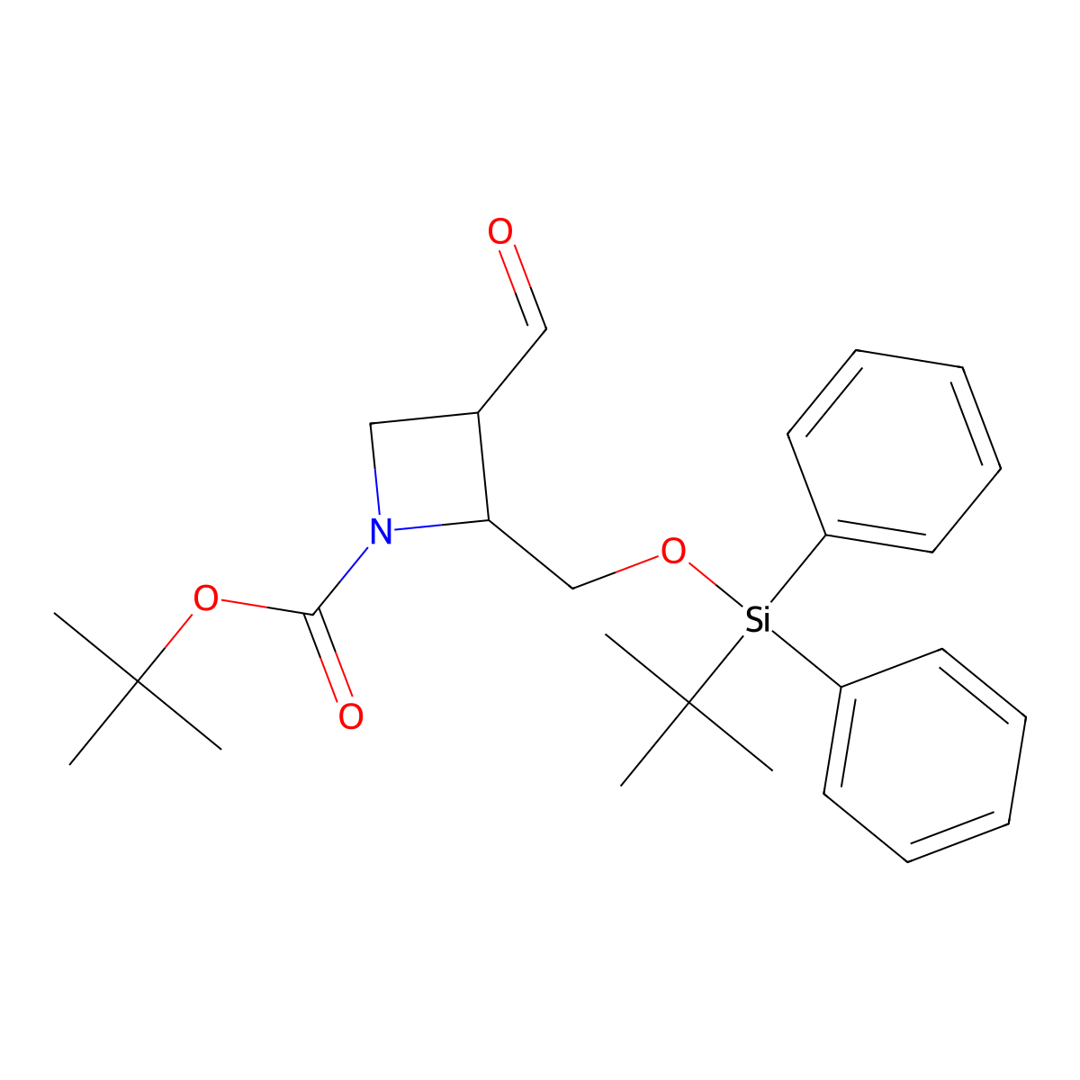 tert-Butyl 2-(((tert-butyldiphenylsilyl)oxy)methyl)-3-formylazetidine-1-carboxylate molecular structure, CAS 1638771-11-5