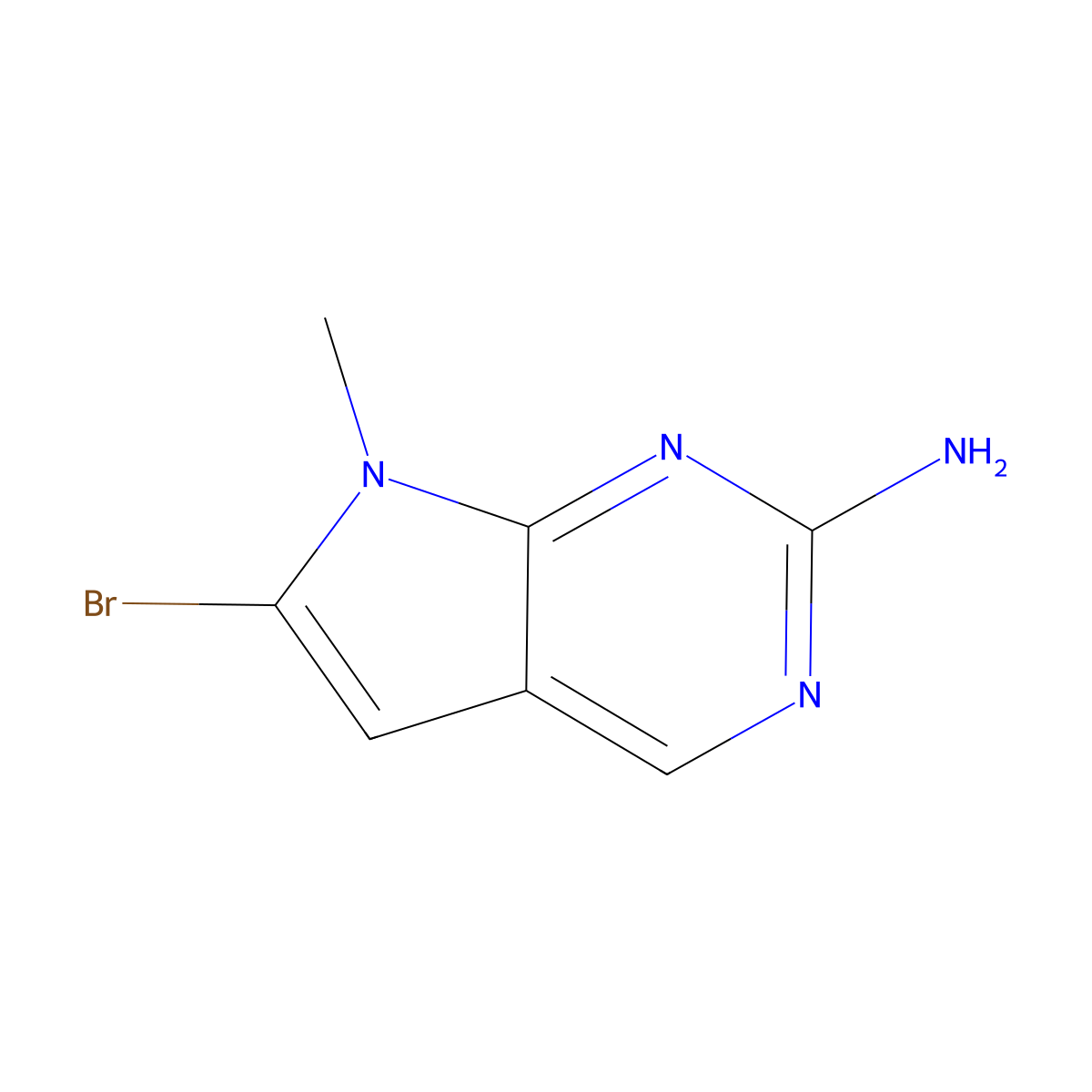 6-Bromo-7-methyl-7H-pyrrolo[2,3-d]pyrimidin-2-amine molecular structure, CAS 1638771-12-6