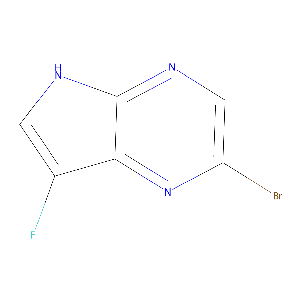 2-bromo-7-fluoro-5H-pyrrolo[2,3-b]pyrazine molecular structure, CAS 1638771-14-8