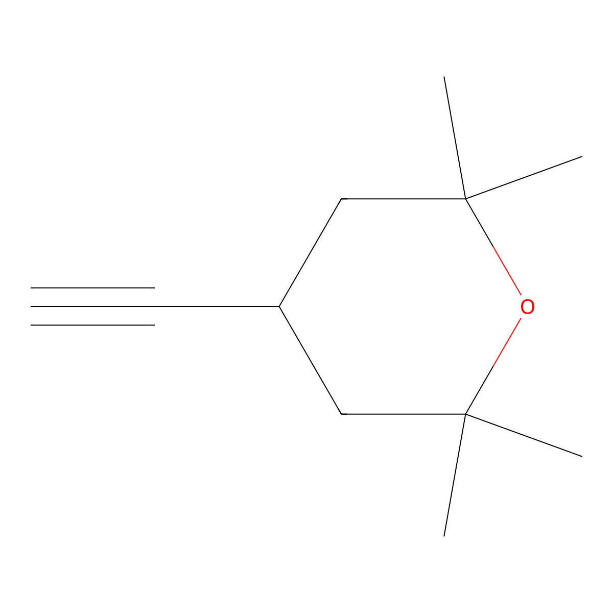 4-Ethynyl-2,2,6,6-tetramethyloxane molecular structure, CAS 1638771-22-8