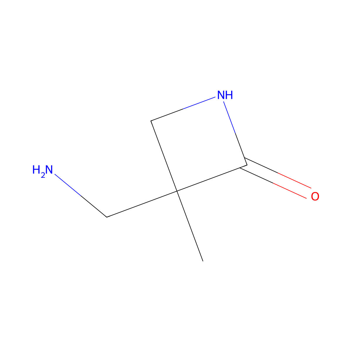 3-(Aminomethyl)-3-methylazetidin-2-one molecular structure, CAS 1638771-26-2
