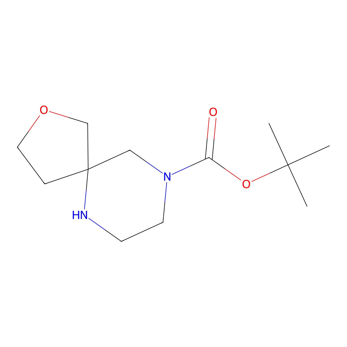 Tert-butyl 2-oxa-6,9-diazaspiro[4.5]decane-9-carboxylate molecular structure, CAS 1638771-31-9