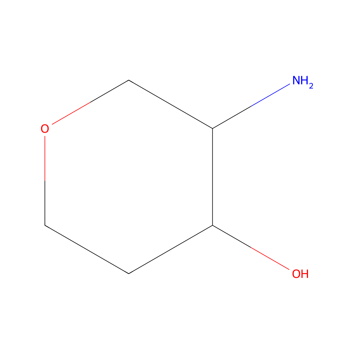 cis-3-Amino-4-hydroxy-tetrahydropyran molecular structure, CAS 1638771-36-4