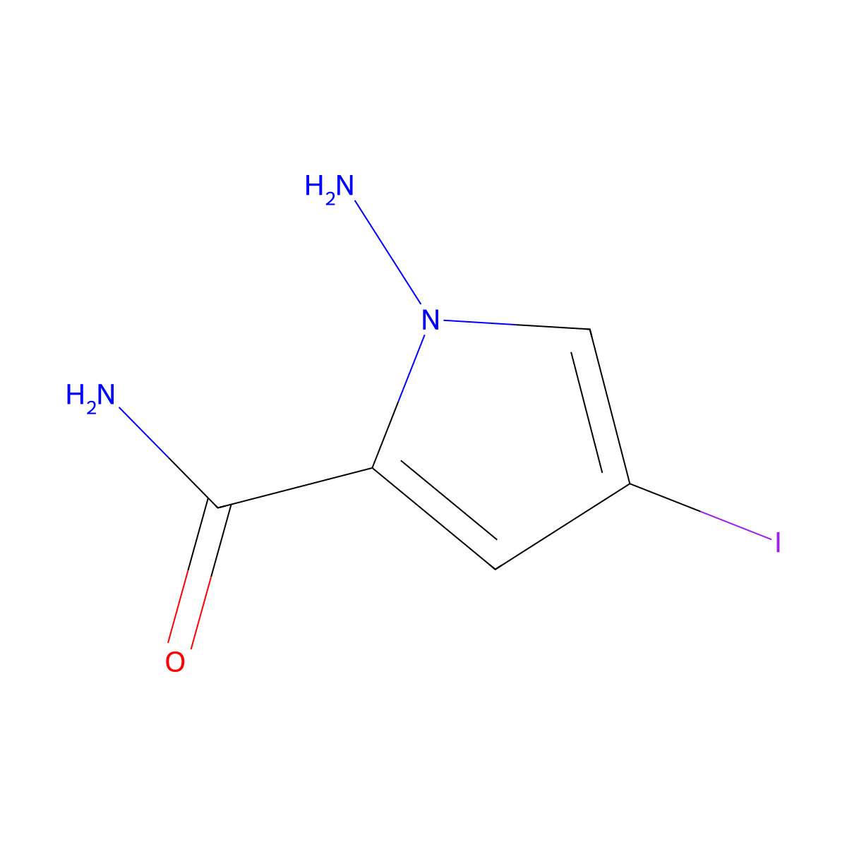 1-Amino-4-iodo-1H-pyrrole-2-carboxamide molecular structure, CAS 1638771-40-0