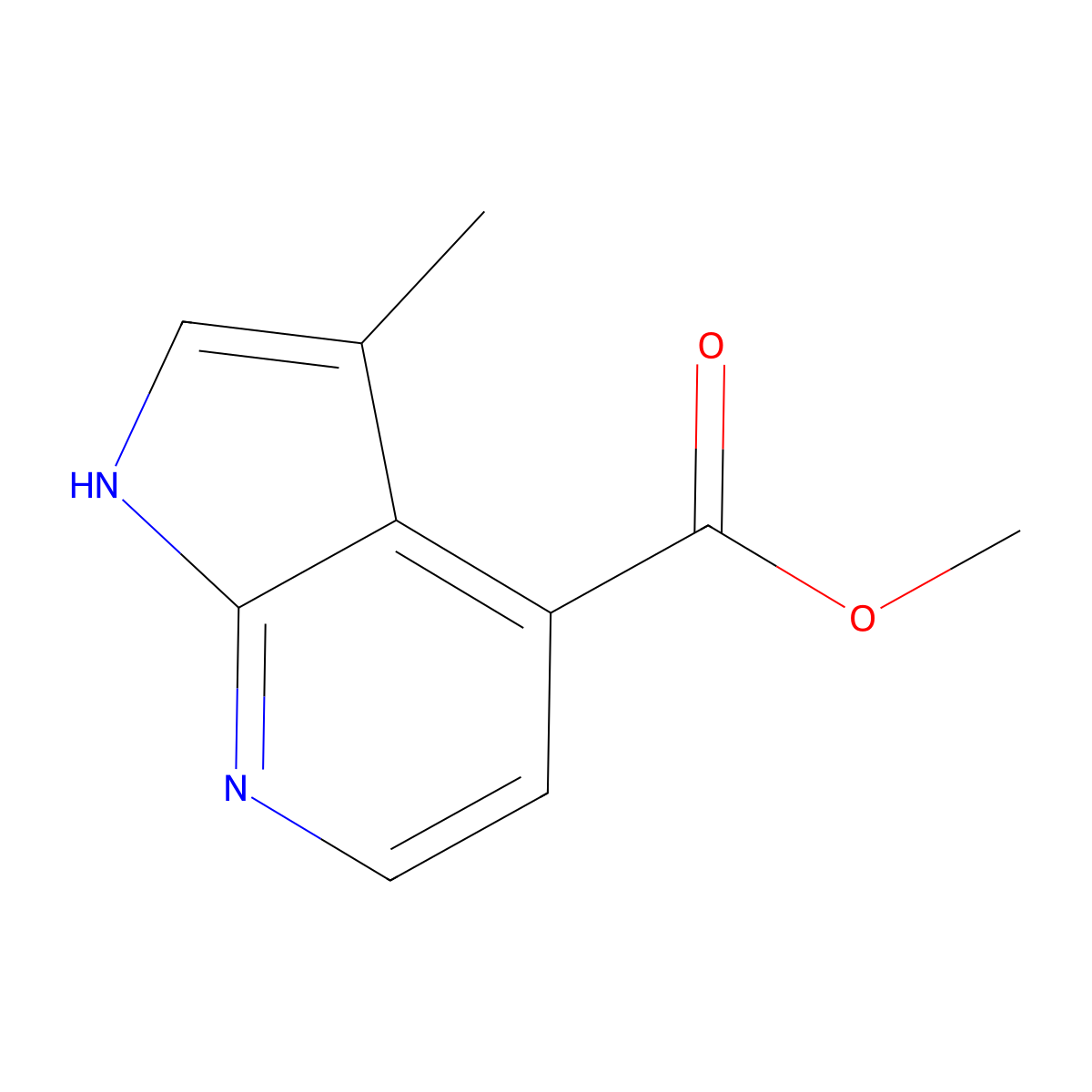 methyl 3-methyl-1H-pyrrolo[2,3-b]pyridine-4-carboxylate molecular structure, CAS 1638771-45-5