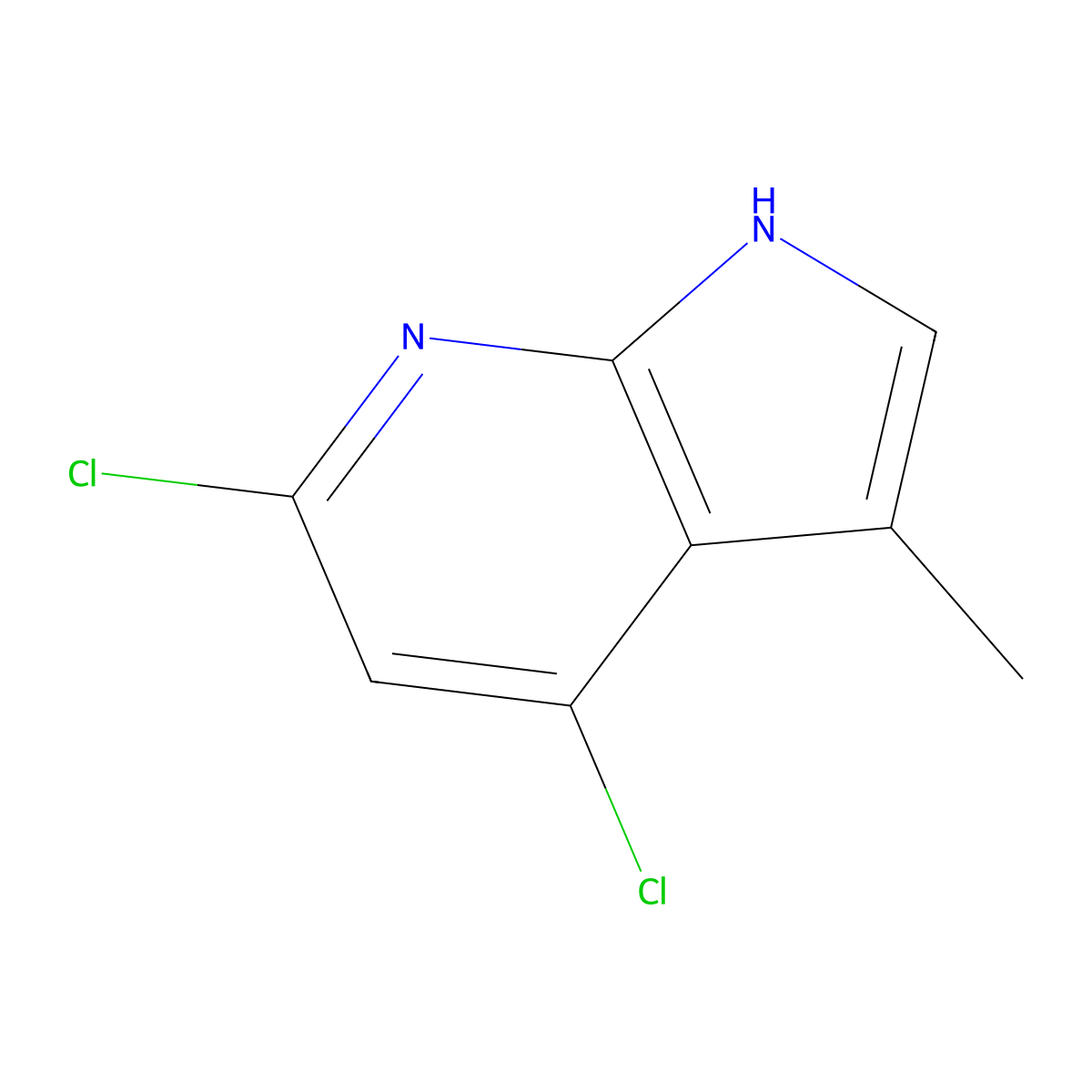 4,6-Dichloro-3-methyl-1H-pyrrolo[2,3-b]pyridine molecular structure, CAS 1638771-47-7