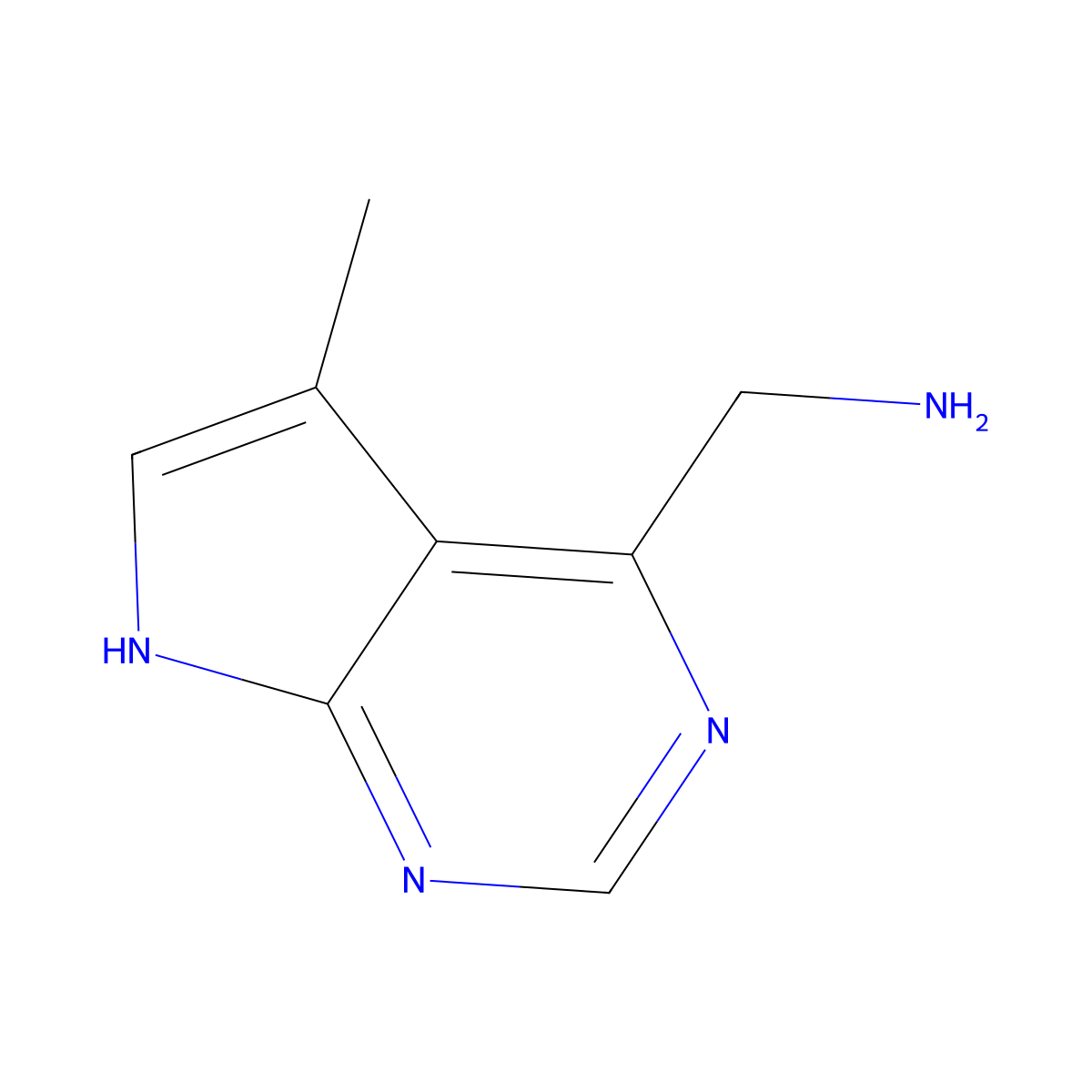 (5-Methyl-7H-pyrrolo[2,3-d]pyrimidin-4-yl)methanamine molecular structure, CAS 1638771-54-6