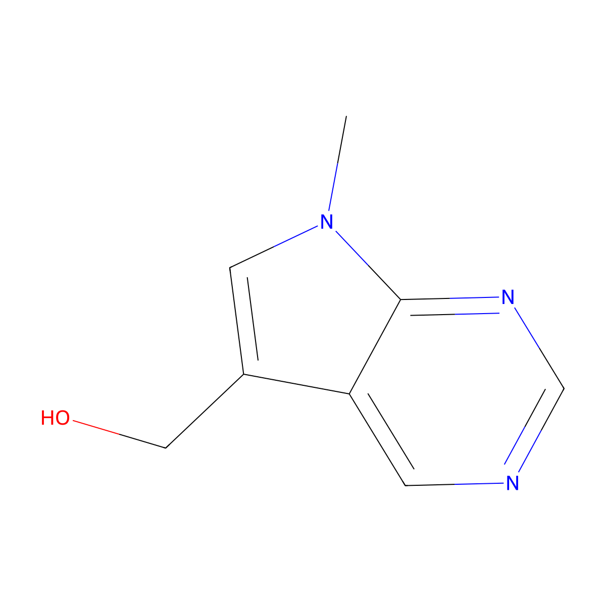(7-Methyl-7H-pyrrolo[2,3-d]pyrimidin-5-yl)methanol molecular structure, CAS 1638771-55-7