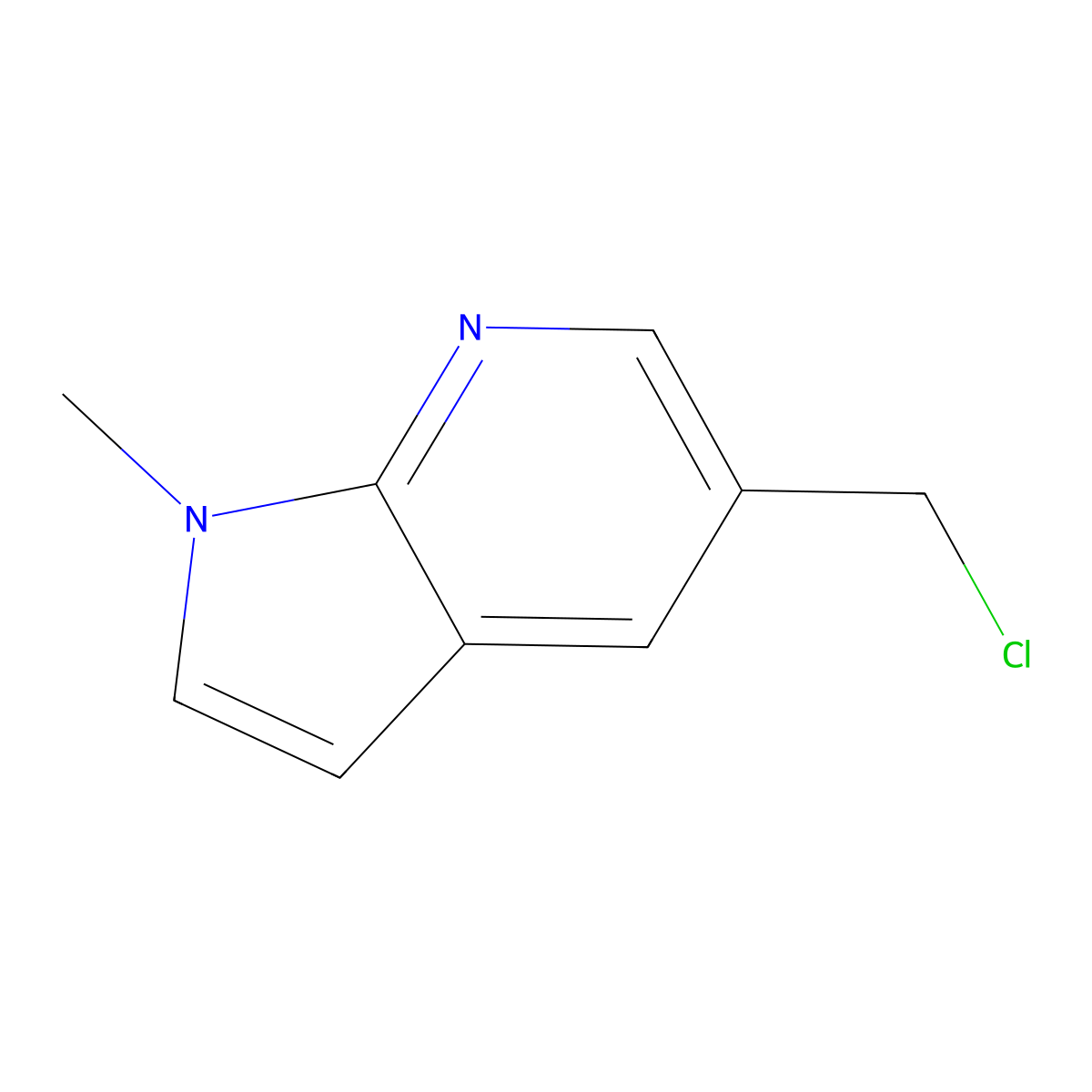 5-(chloromethyl)-1-methyl-1H-pyrrolo[2,3-b]pyridine molecular structure, CAS 1638771-59-1