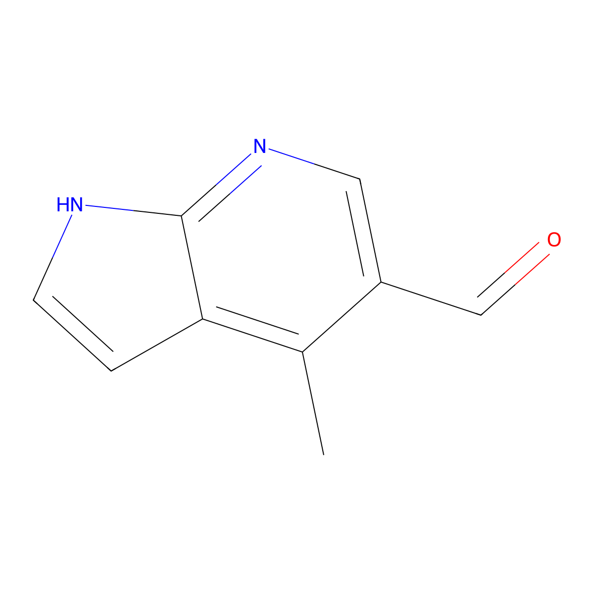 4-methyl-1H-pyrrolo[2,3-b]pyridine-5-carbaldehyde molecular structure, CAS 1638771-60-4
