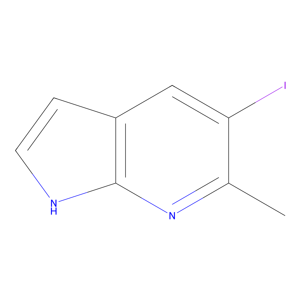 5-iodo-6-methyl-1H-pyrrolo[2,3-b]pyridine molecular structure, CAS 1638771-63-7