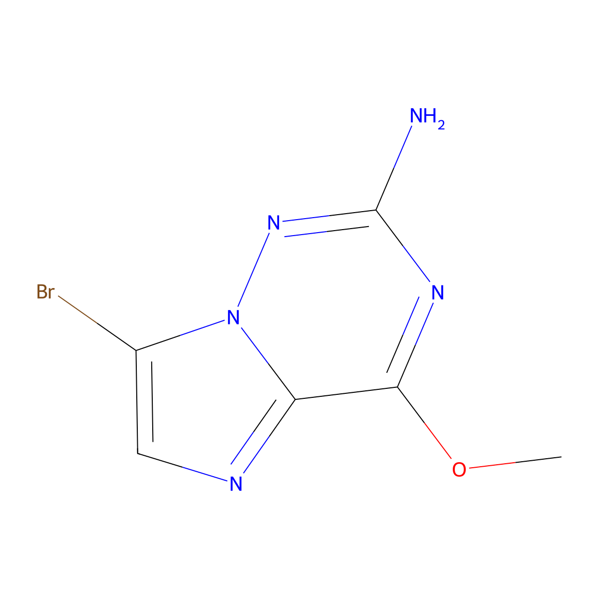 7-Bromo-4-methoxyimidazo[2,1-f][1,2,4]triazin-2-amine molecular structure, CAS 1638771-65-9