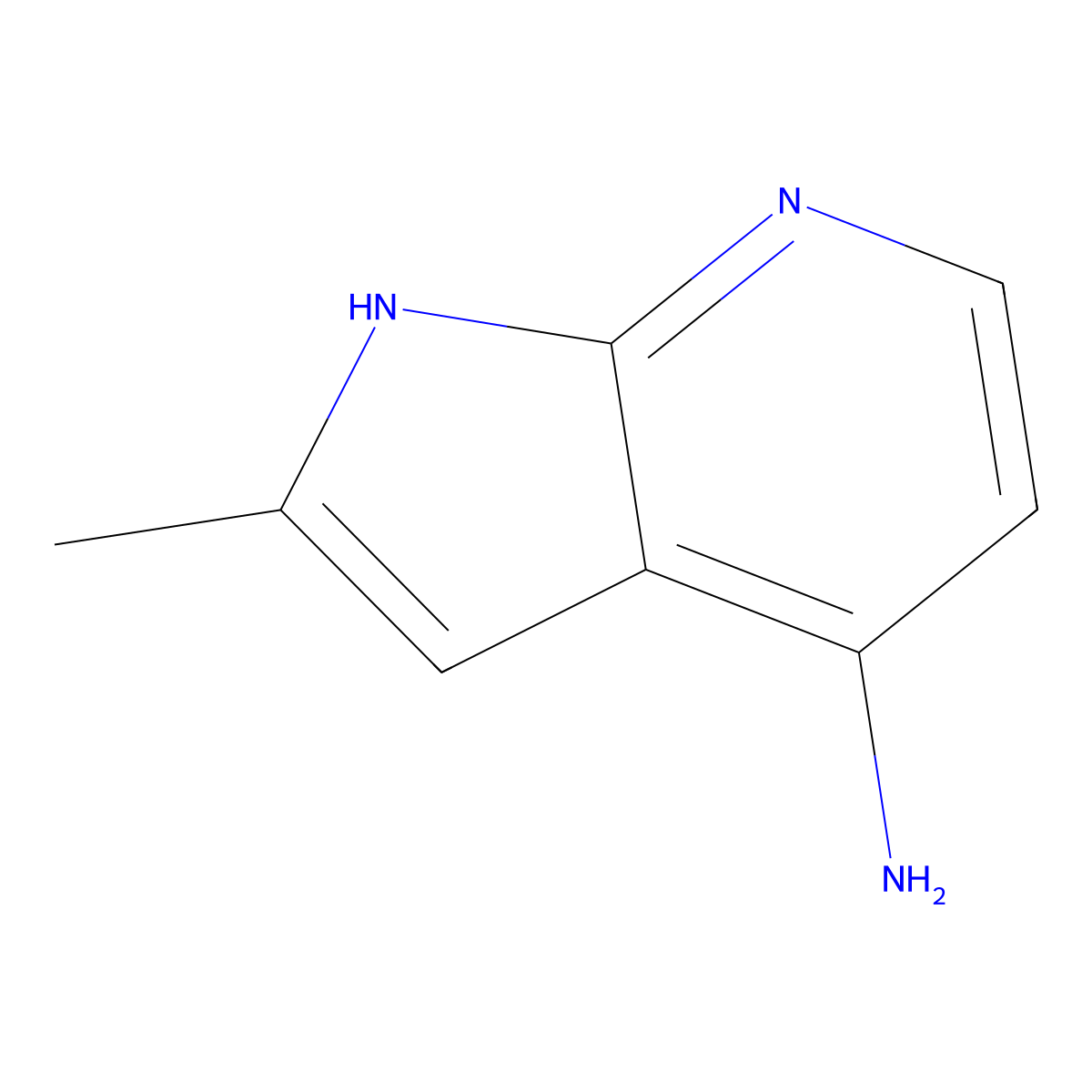 2-methyl-1H-pyrrolo[2,3-b]pyridin-4-amine molecular structure, CAS 1638771-68-2