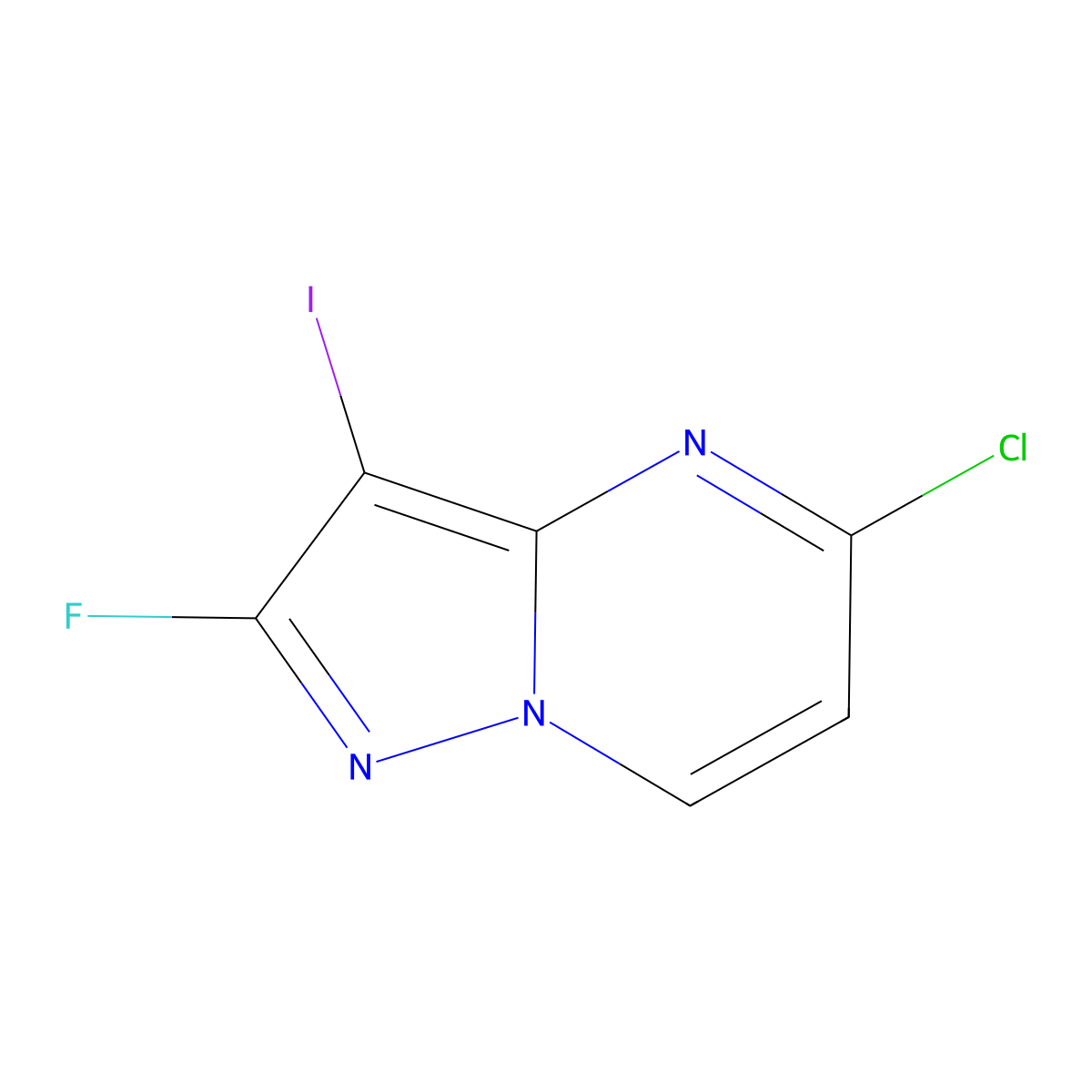 5-Chloro-2-fluoro-3-iodopyrazolo[1,5-a]pyrimidine molecular structure, CAS 1638771-79-5