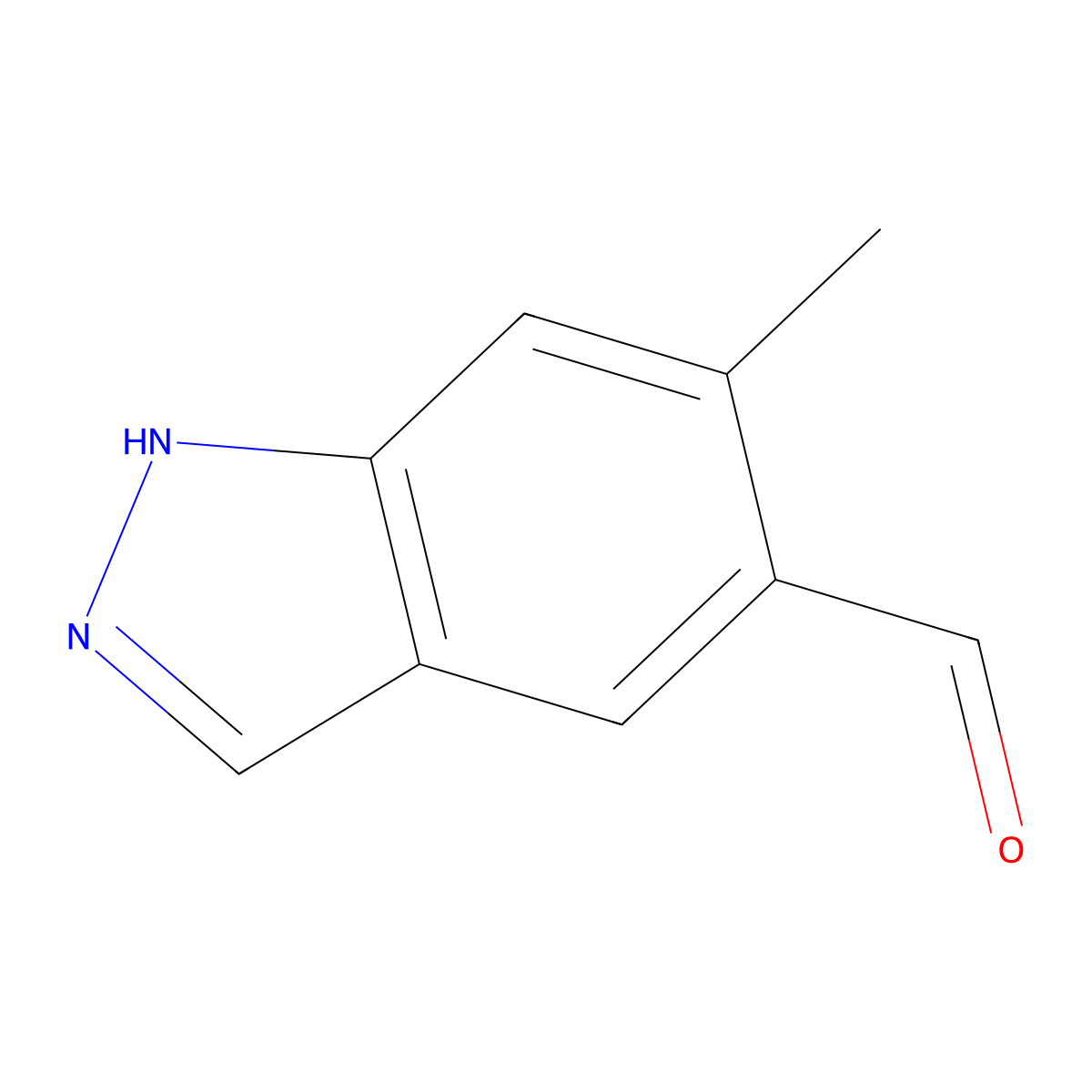 6-Methyl-1H-indazole-5-carbaldehyde molecular structure, CAS 1638771-81-9