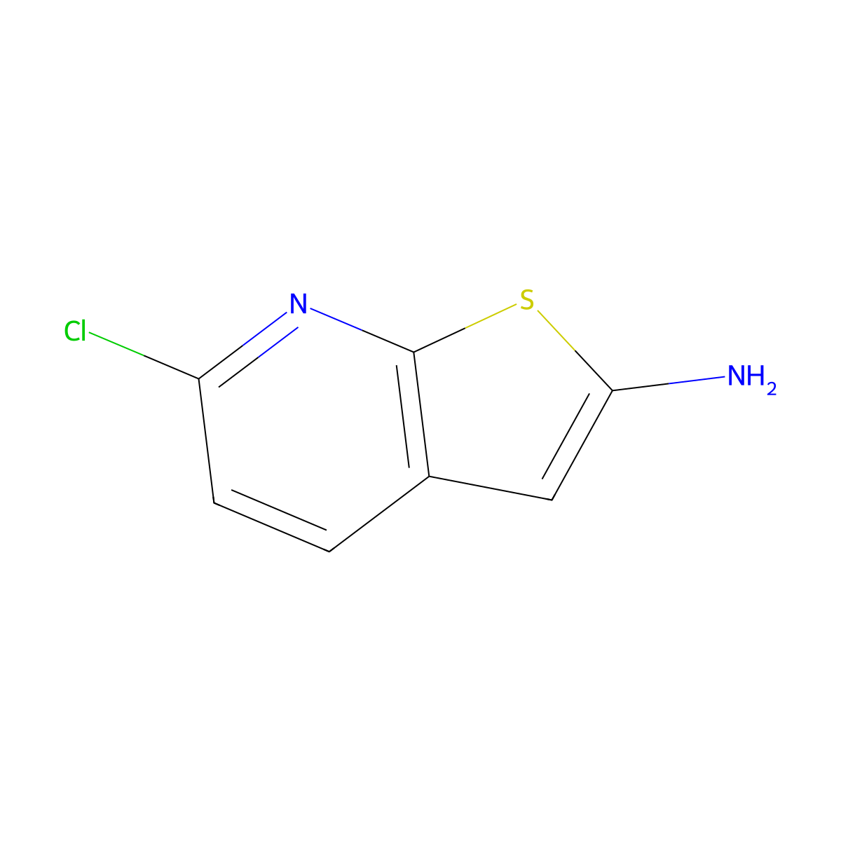 6-Chlorothieno[2,3-b]pyridin-2-amine molecular structure, CAS 1638771-87-5