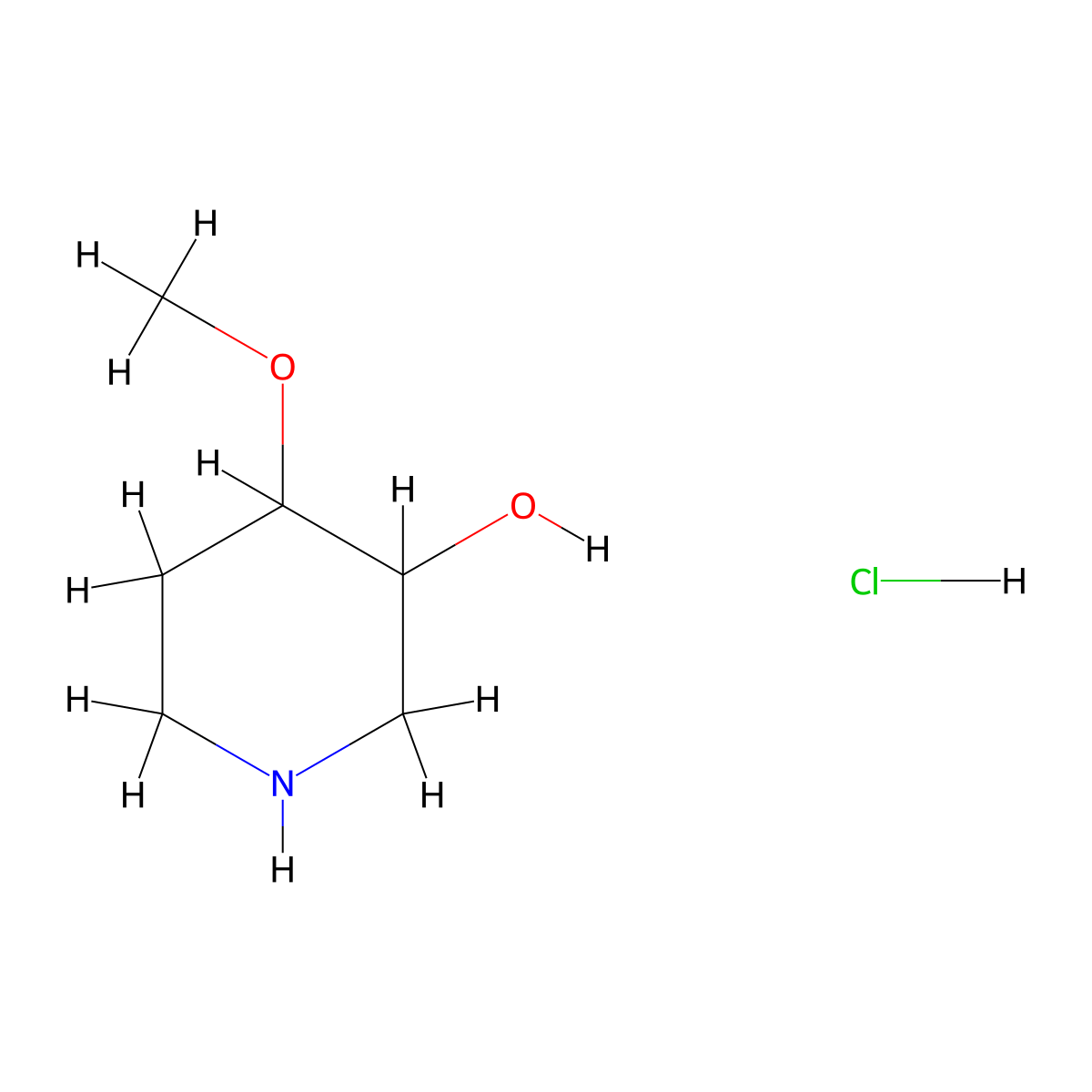 (3S,4R)-4-Methoxypiperidin-3-ol hydrochloride molecular structure, CAS 1638771-90-0