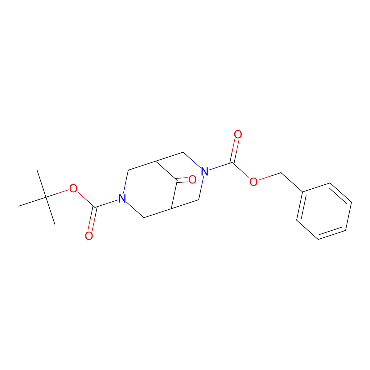 3,7-Diazabicyclo[3.3.1]nonane-3,7-dicarboxylic acid, 9-oxo-, 7-(1,1-dimethylethyl) 3-(phenylmethyl) ester molecular structure, CAS 1638771-93-3