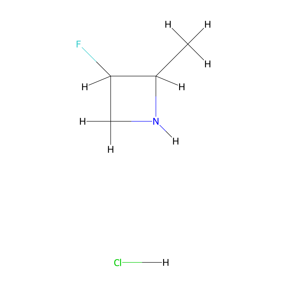 3-Fluoro-2-methylazetidine hydrochloride molecular structure, CAS 1638771-97-7