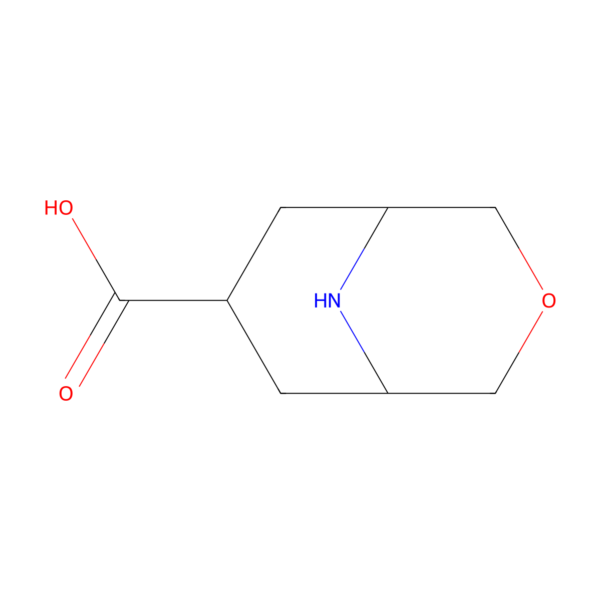 3-Oxa-9-azabicyclo[3.3.1]nonane-7-carboxylic acid molecular structure, CAS 1638771-99-9
