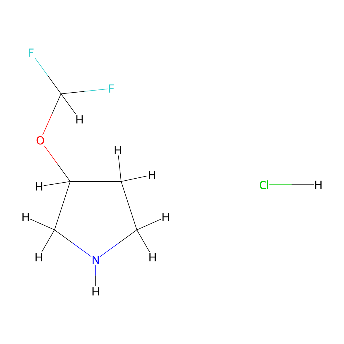 3-(Difluoromethoxy)pyrrolidine hydrochloride molecular structure, CAS 1638772-00-5