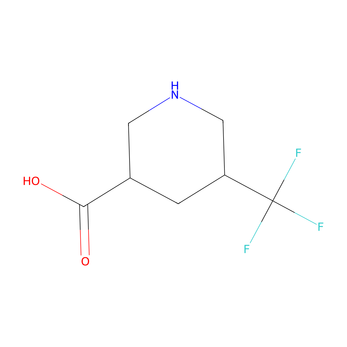 5-(Trifluoromethyl)piperidine-3-carboxylic acid molecular structure, CAS 1638772-08-3
