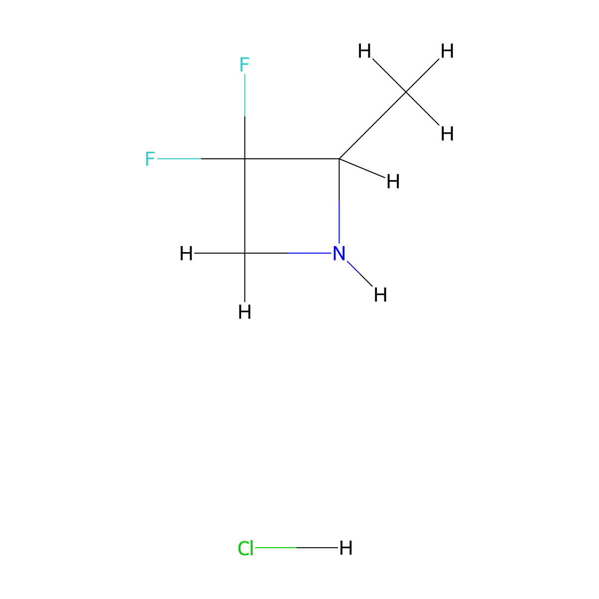 3,3-Difluoro-2-methylazetidine hydrochloride molecular structure, CAS 1638772-18-5