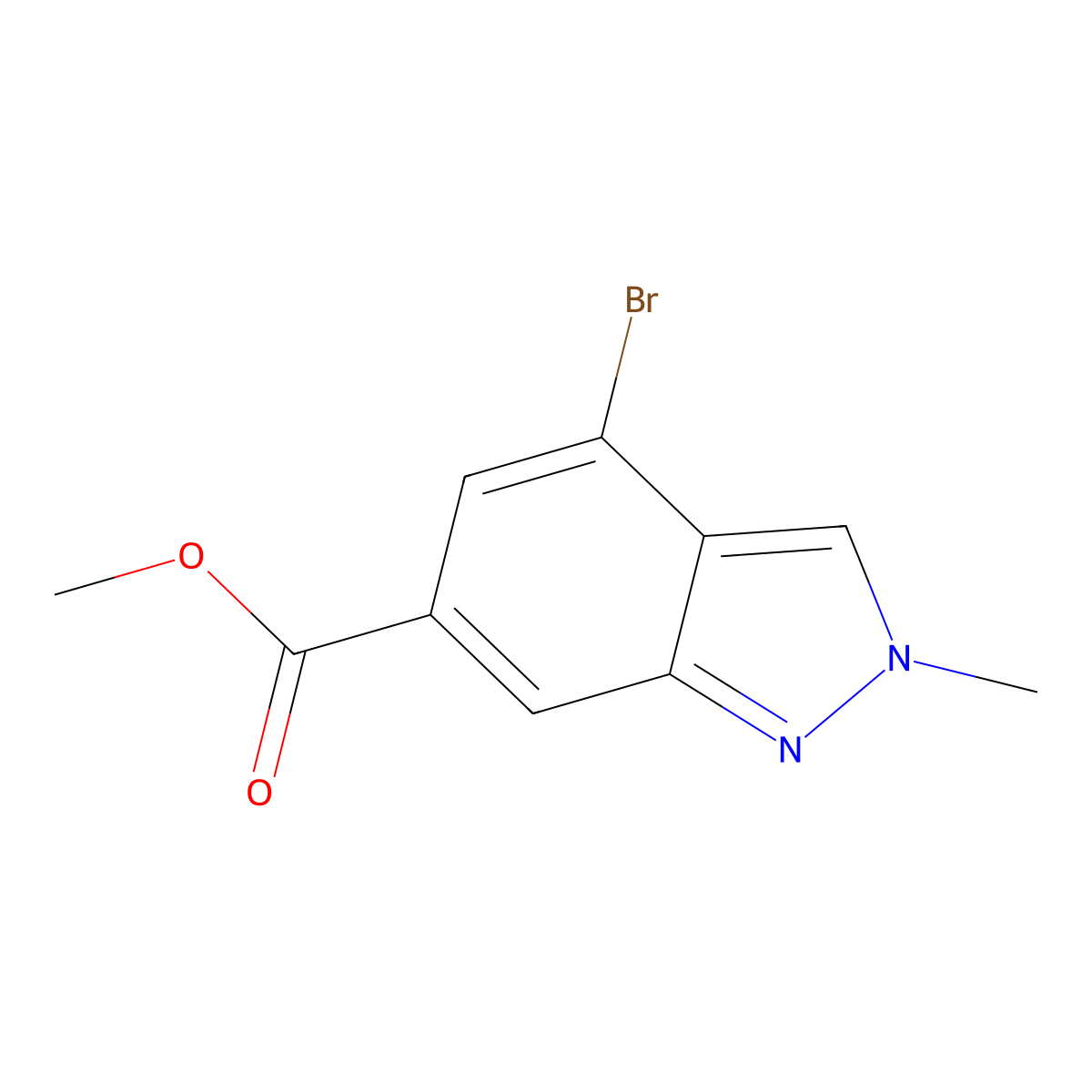 Methyl 4-bromo-2-methyl-2H-indazole-6-carboxylate molecular structure, CAS 1638772-21-0