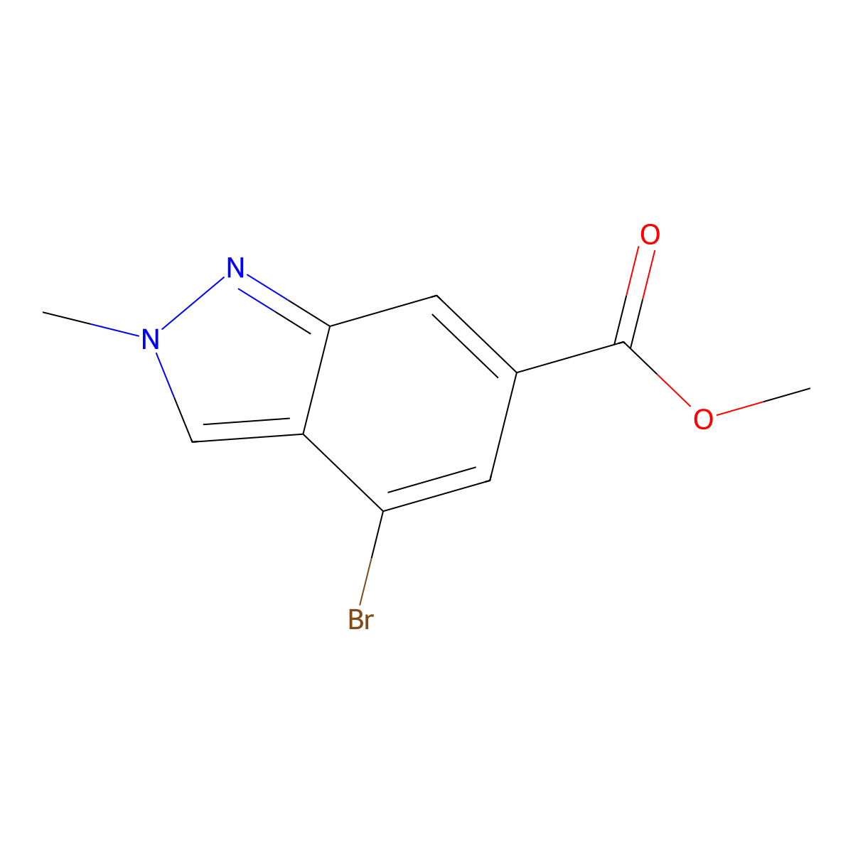 Methyl 4-bromo-2-methyl-2H-indazole-6-carboxylate molecular structure, CAS 1638772-21-0