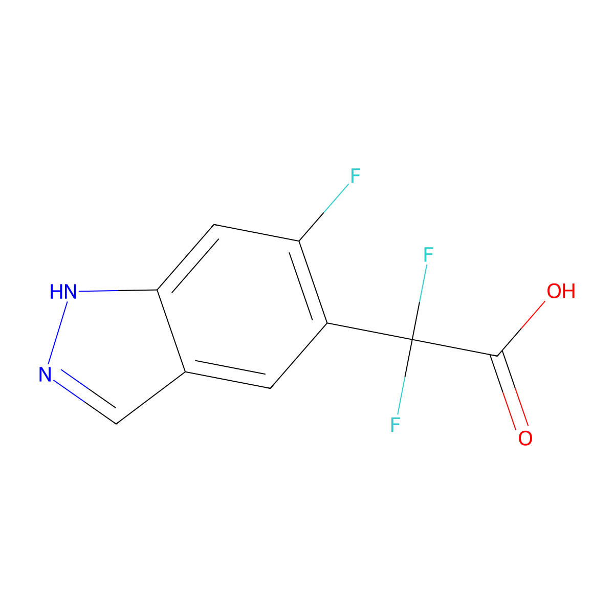 2,2-difluoro-2-(6-fluoro-1H-indazol-5-yl)acetic acid molecular structure, CAS 1638772-28-7
