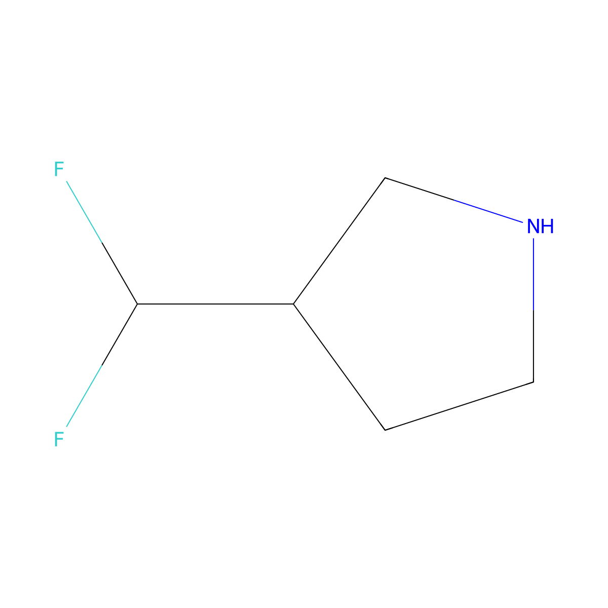 (3S)-3-(difluoromethyl)pyrrolidine molecular structure, CAS 1638784-47-0