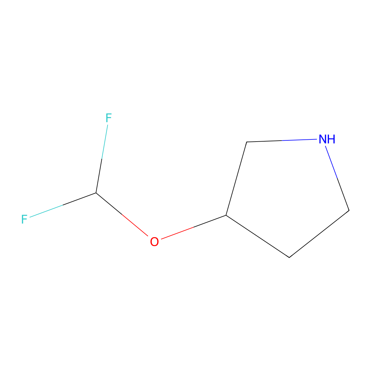 (3S)-3-(difluoromethoxy)pyrrolidine molecular structure, CAS 1638784-52-7