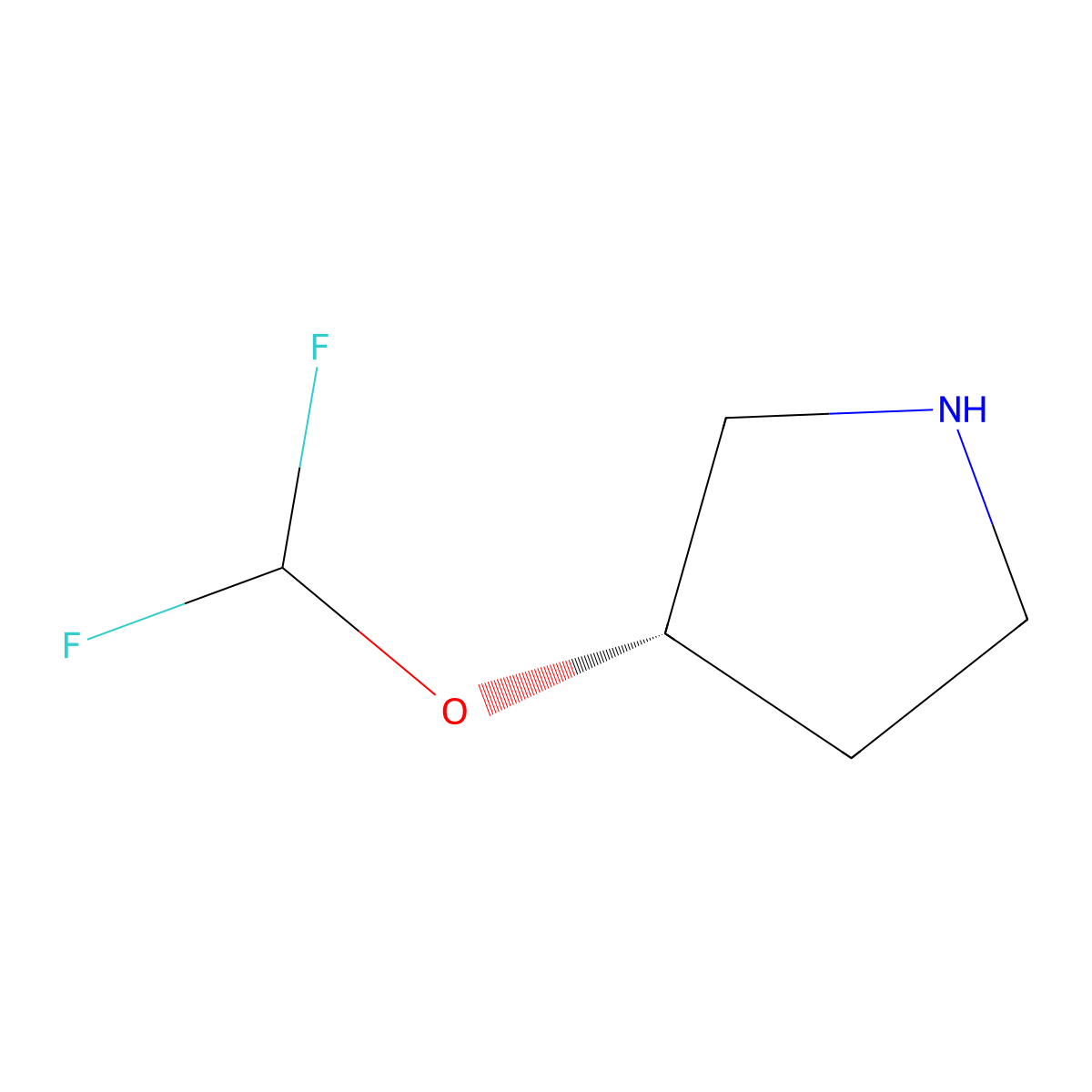 (3S)-3-(difluoromethoxy)pyrrolidine molecular structure, CAS 1638784-52-7