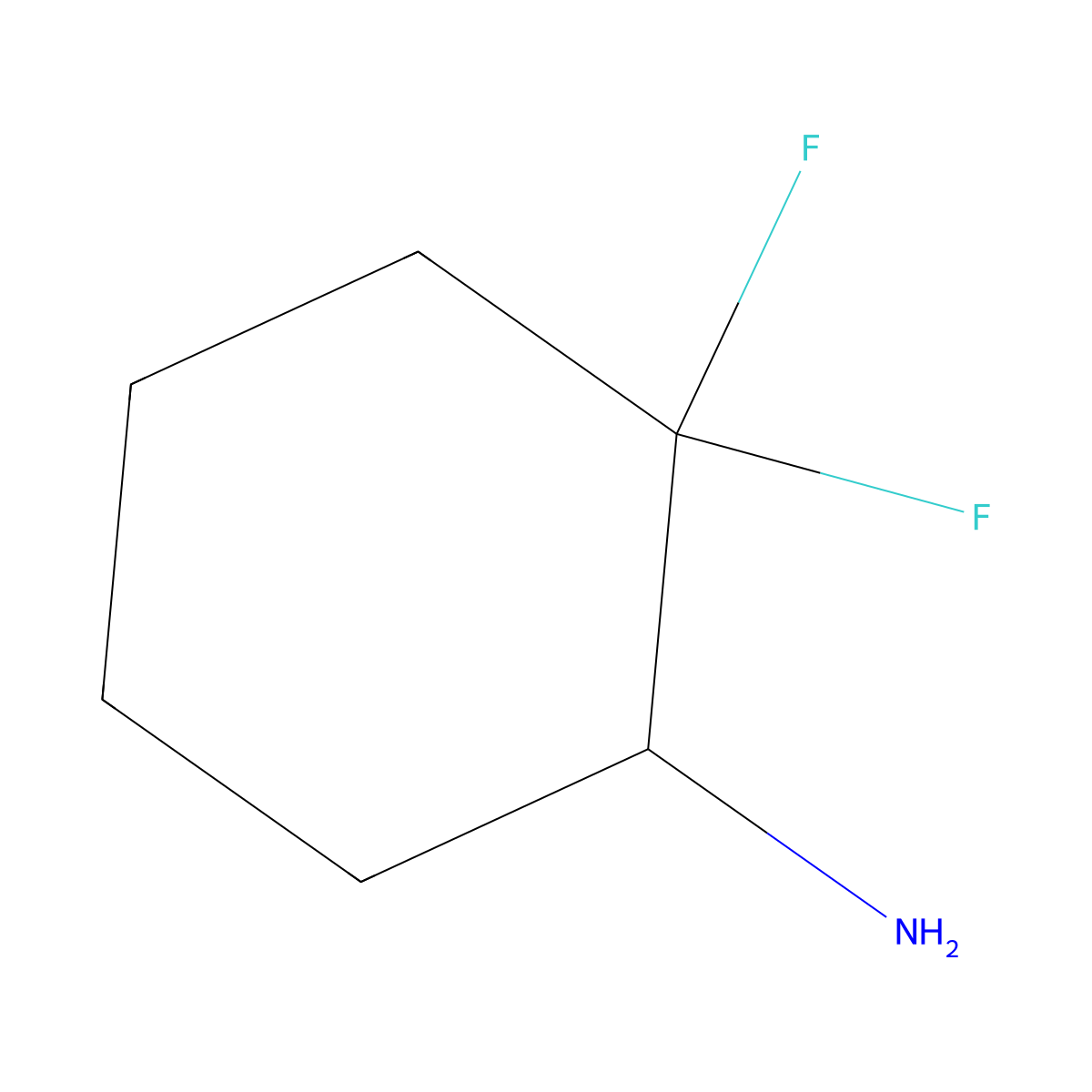 (1R)-2,2-difluorocyclohexan-1-amine molecular structure, CAS 1638784-54-9
