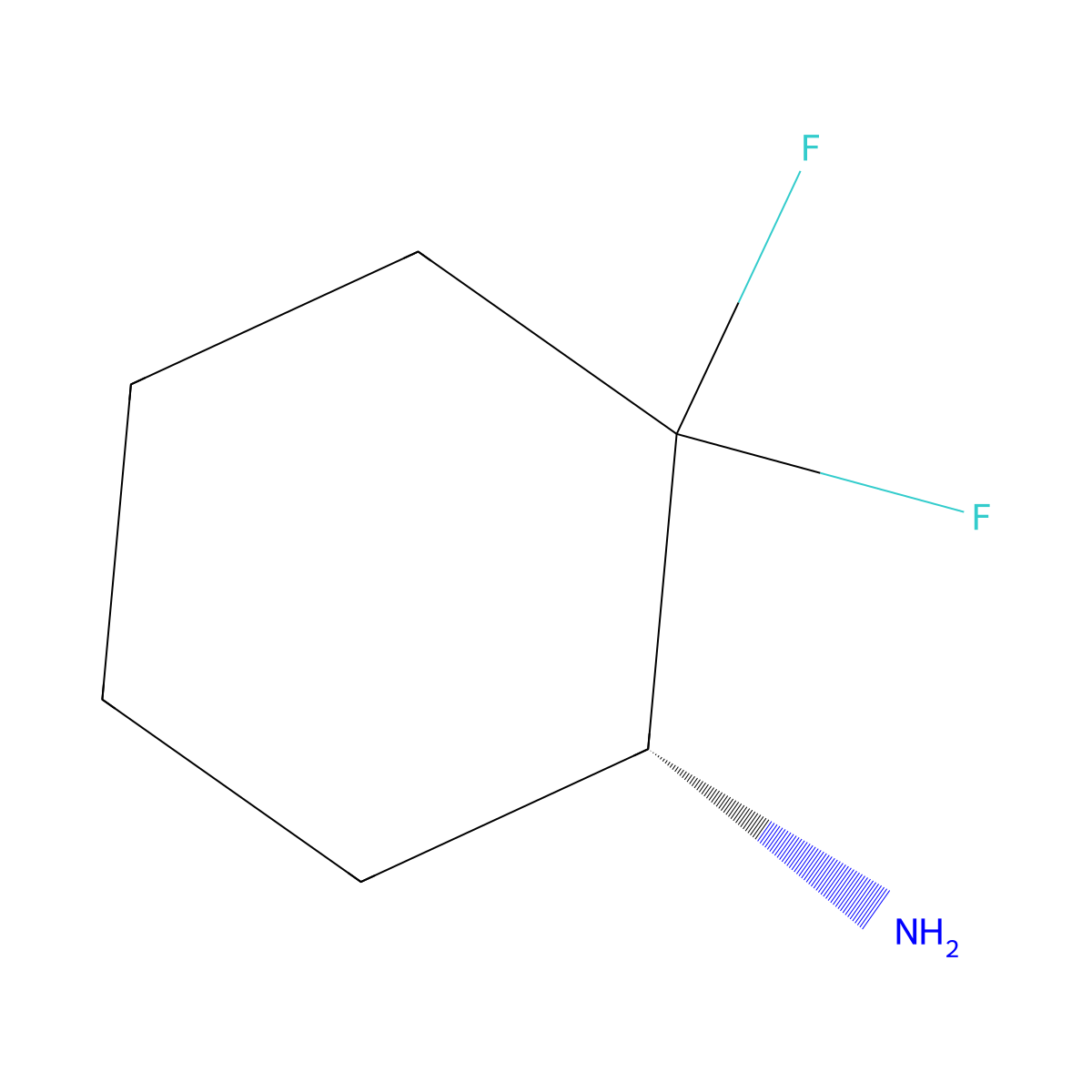(1R)-2,2-difluorocyclohexan-1-amine molecular structure, CAS 1638784-54-9