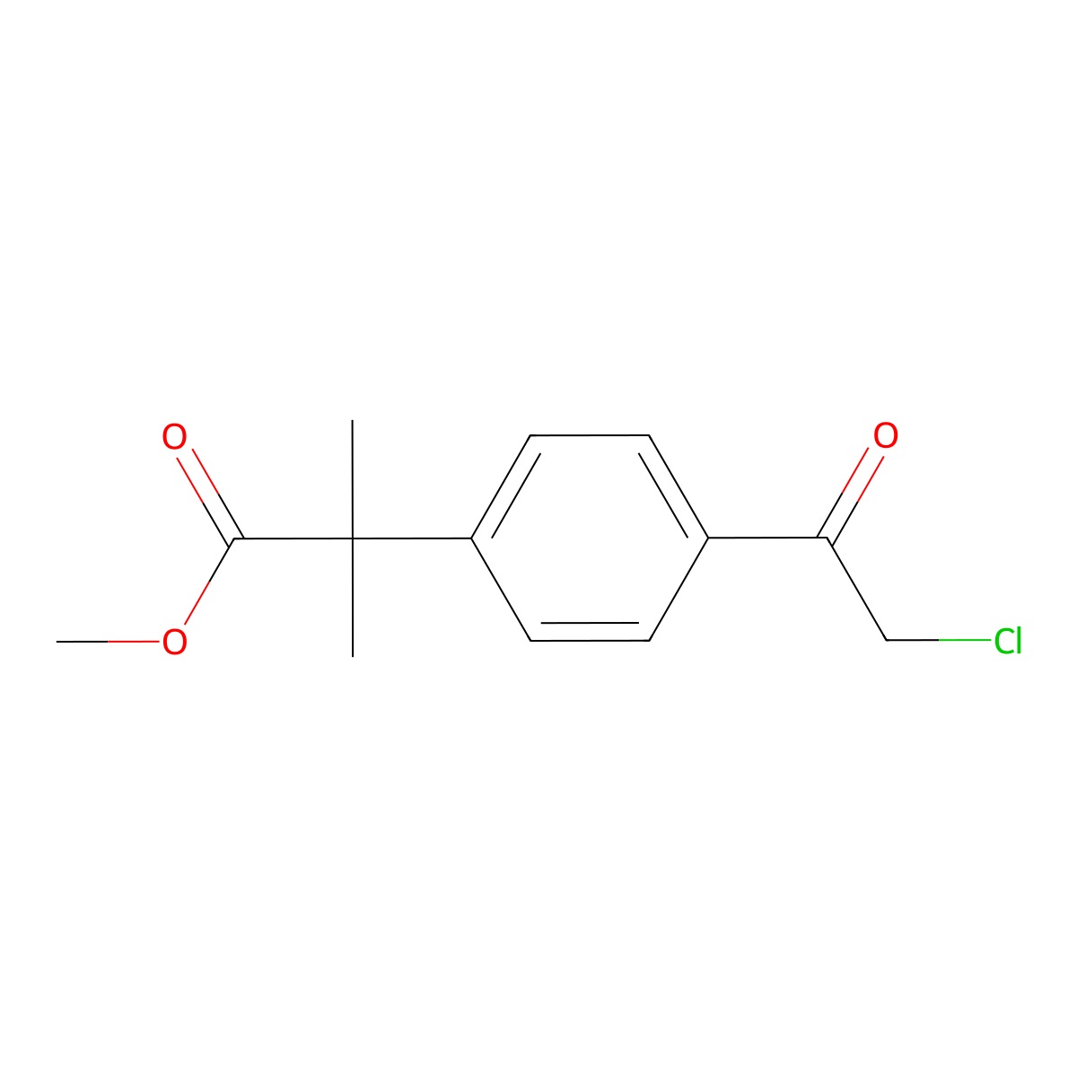 Methyl 2-(4-(2-Chloroacetyl)phenyl)-2-methylpropanoate molecular structure, CAS 1638785-19-9
