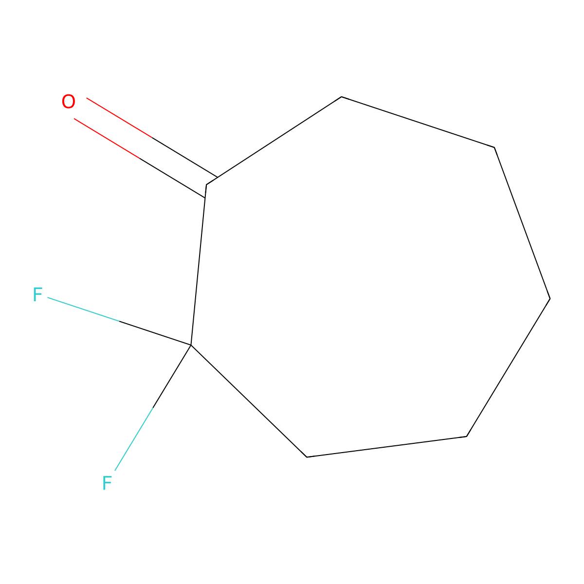 2,2-Difluorocycloheptanone molecular structure, CAS 1638830-50-8