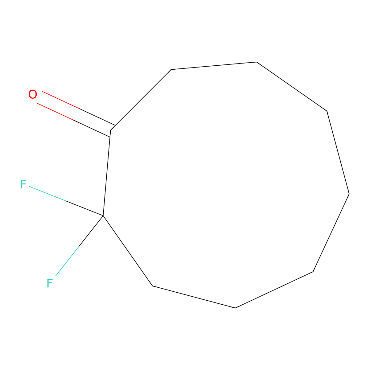 2,2-Difluorocyclononanone molecular structure, CAS 1638830-51-9