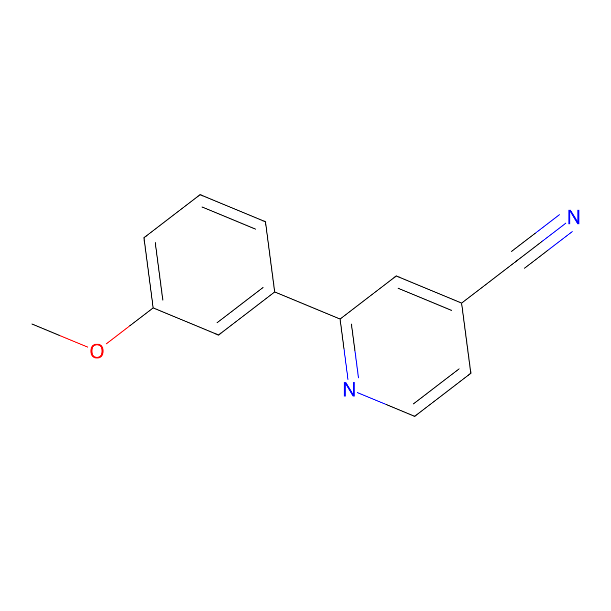 2-(3-Methoxyphenyl)isonicotinonitrile molecular structure, CAS 1638844-86-6