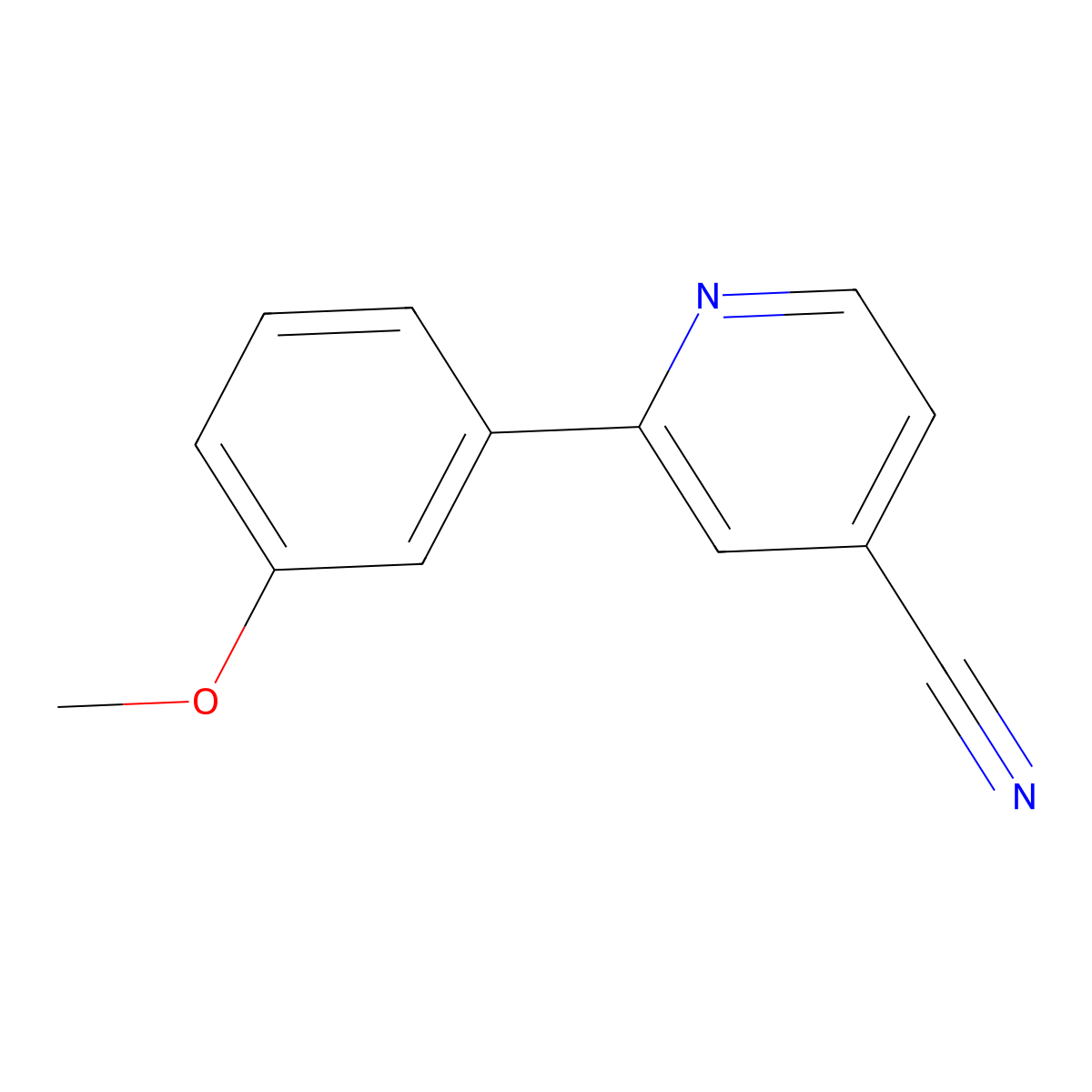 2-(3-Methoxyphenyl)isonicotinonitrile molecular structure, CAS 1638844-86-6