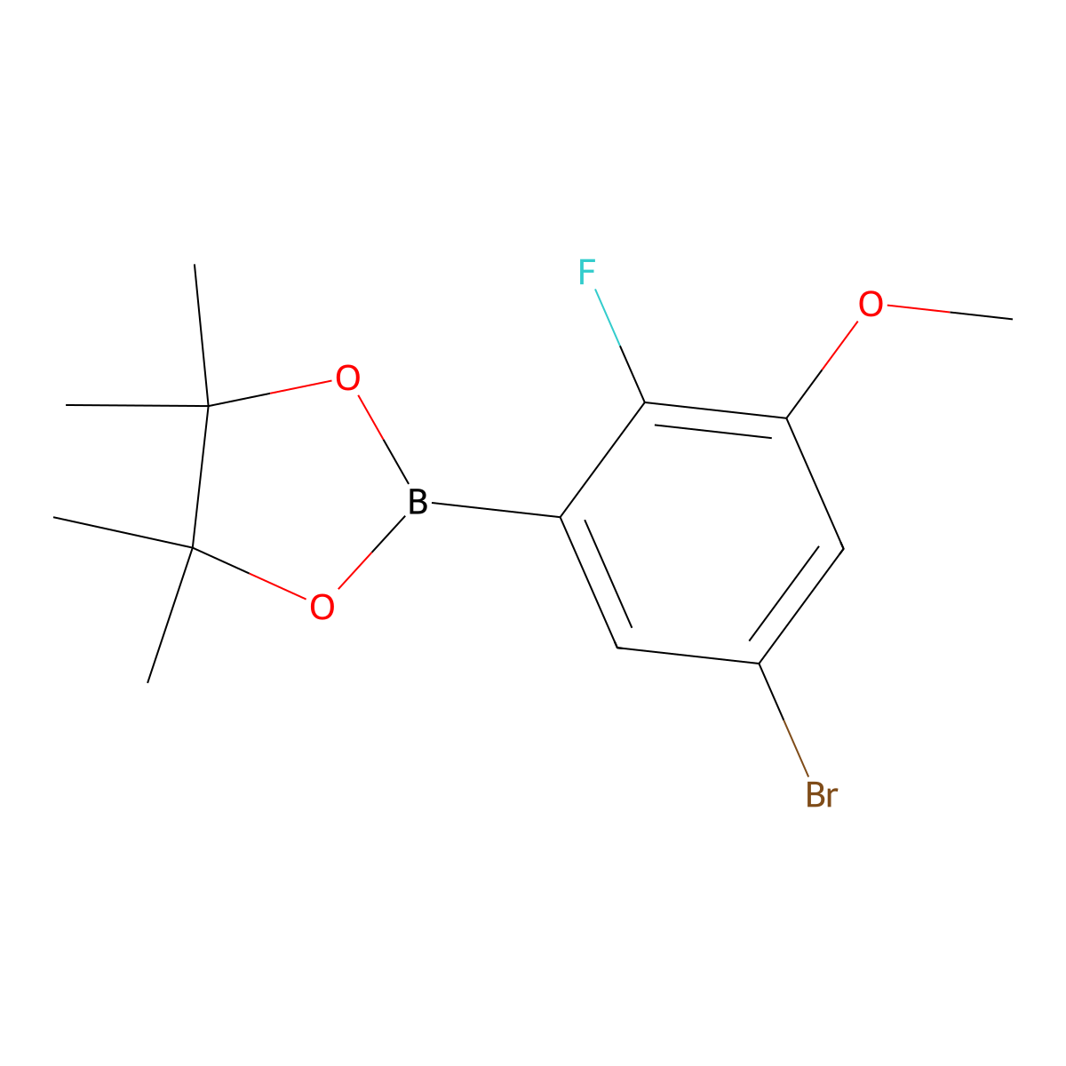 2-(5-Bromo-2-fluoro-3-methoxyphenyl)-4,4,5,5-tetramethyl-1,3,2-dioxaborolane molecular structure, CAS 1638847-72-9