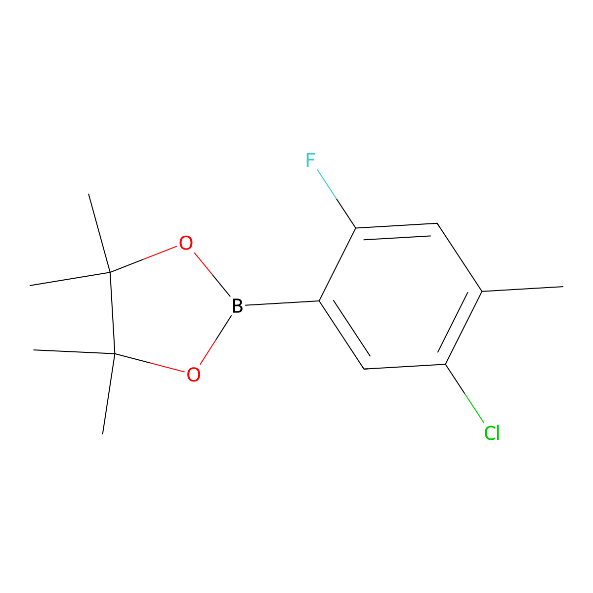 5-Chloro-2-fluoro-4-methylphenylboronic acid pinacol ester molecular structure, CAS 1638847-76-3